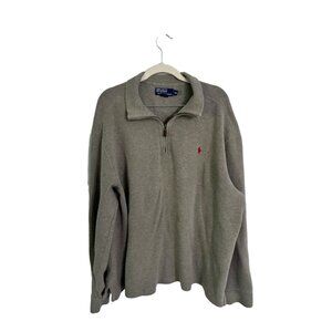 Vintage polo ralph lauren estate rib knit 1/4‎ zip jumper pullover americana XXL